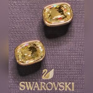 Vintage Swarovski Large Clear Crystal SAL Statement Earrings